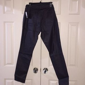 PU coated super dark purple jeans